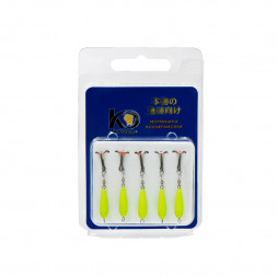 Мормышка Kyoda Черт с подвесным тройником, размер S, вес 0,8 гр салатовый 5 шт