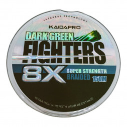 Плетенка Kaida Pro FIGHTERS X8 Dark Green зеленый 150м 0,3 мм