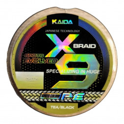 Плетенка Kaida X9 PE SPOTS EVOLVED  зеленый темный 100м черный+зеленый 0,2 мм