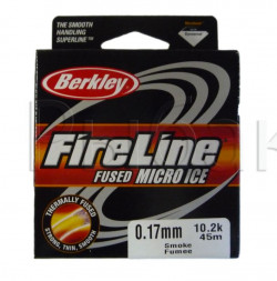 Леска плетеная BERKLEY FireLine Micro Ice Smoke 0.17 45м 1085677