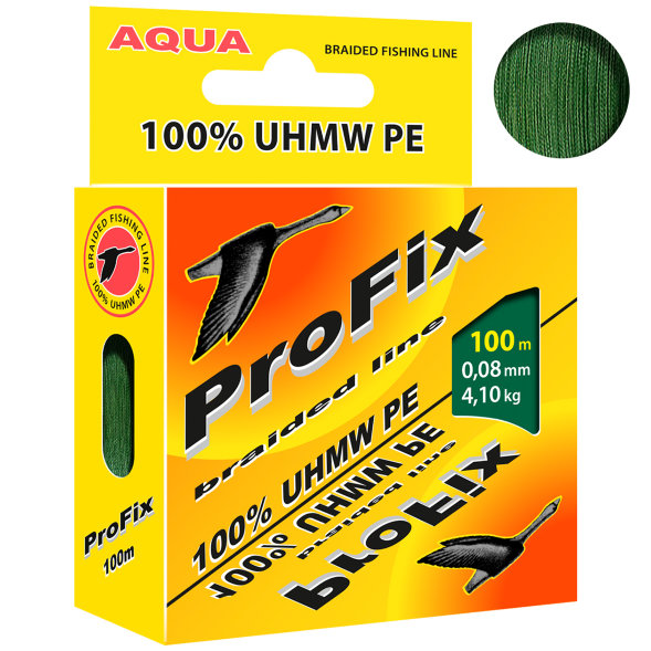 Леска плетеная Aqua ProFix Dark green 0.08 100м