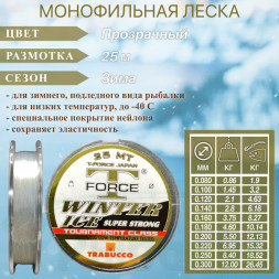 Леска TRABUCCO T-Force Winter Ice 0.255 25м