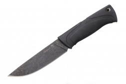 Нож Кизляр Стерх-1 Stonewash черный.  эласт.  без гард.  кожа