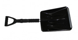 Лопата для снега пластик черная ручка телескоп